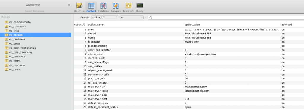 wordpress-database-connection