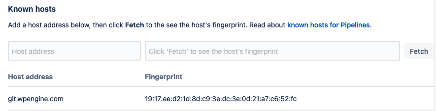 Bitbucket Pipeline for WPEngine 9 Fetch Hosts