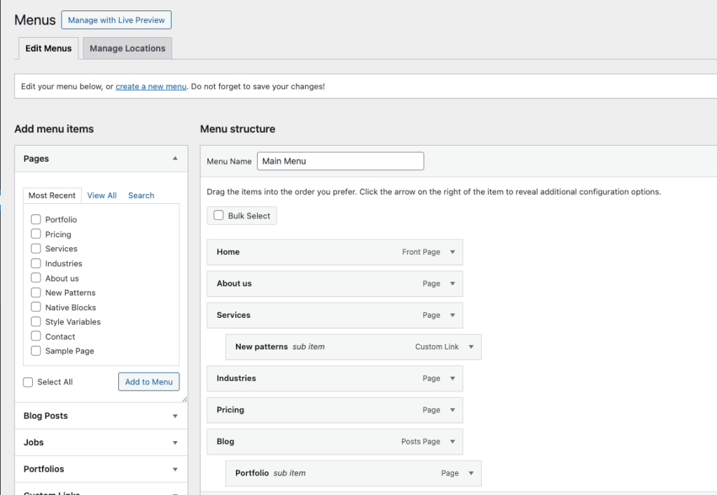 wordpress-navigation-styling